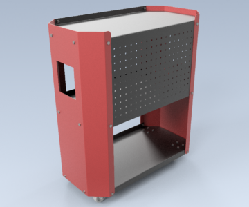 3D модель 3D модель тележки стеллажа на колесах