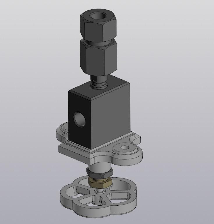 3D модель Стойка под манометр  789.00.000 СБ