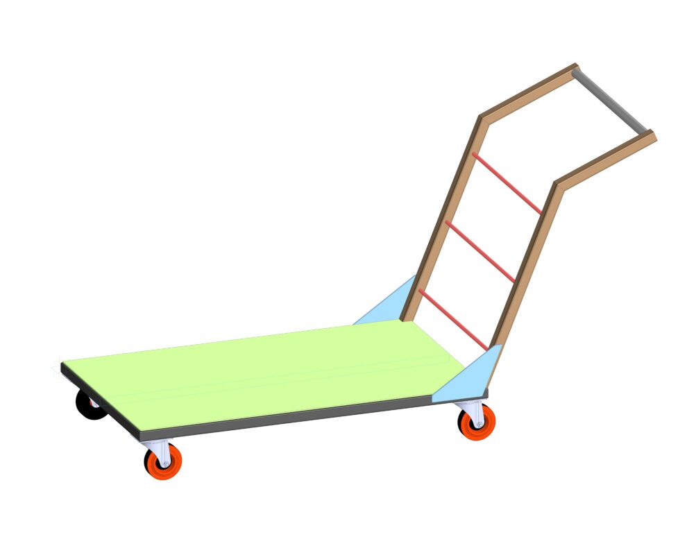 3D модель Тачка 4-х роликовая Т600.00.00