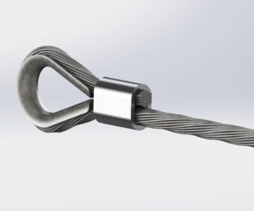 3D модель Стальной трос, обжатый на коуше