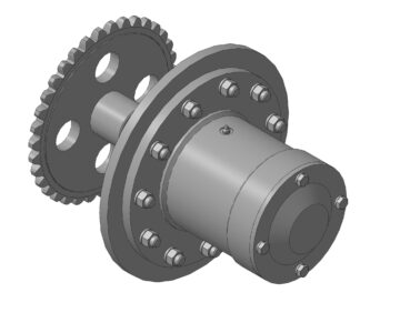3D модель Узел подшипниковый с ведомой звездочкой