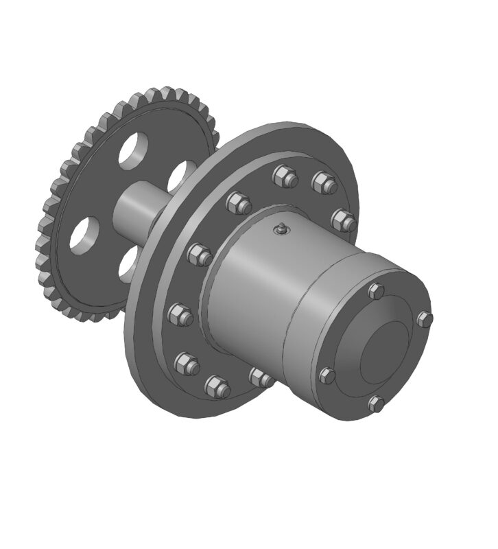 3D модель Узел подшипниковый с ведомой звездочкой