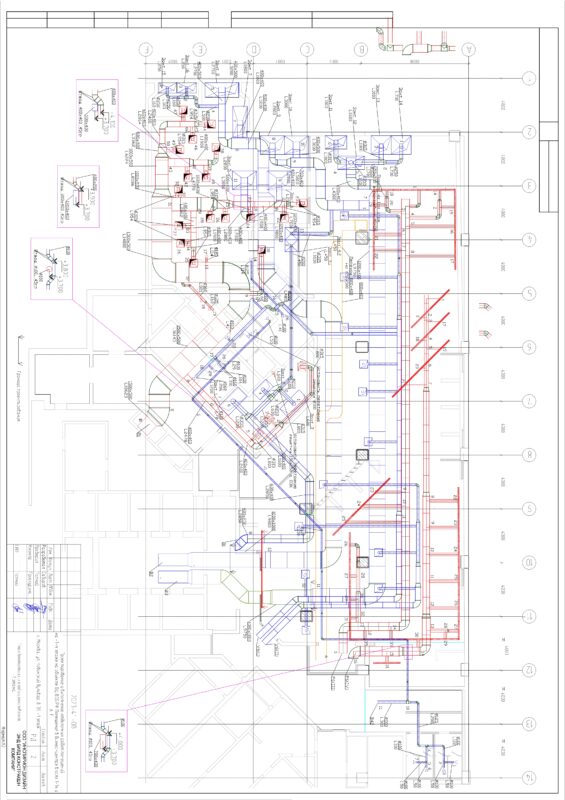 Чертеж Вентиляция бизнес-центра с кафе
