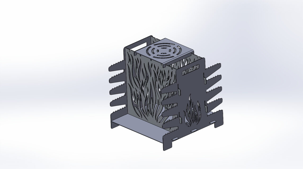 3D модель Вертикальный мангал с подставкой 330х350х311