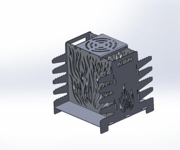 3D модель Вертикальный мангал с подставкой 330х350х311