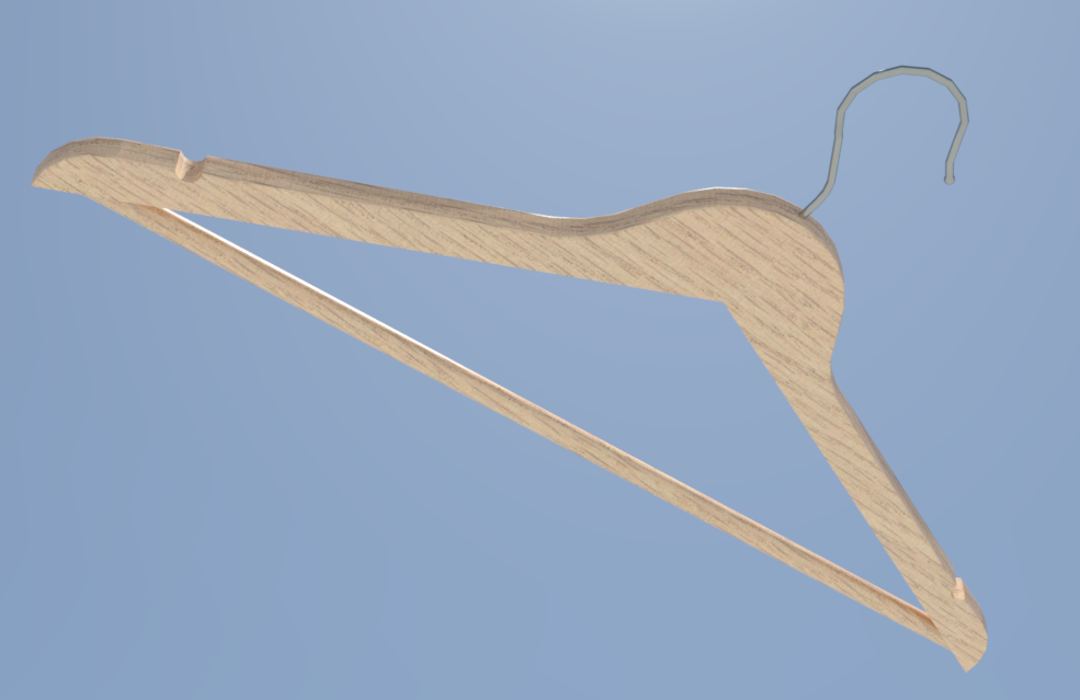 3D модель Вешалка деревянная (плечики)
