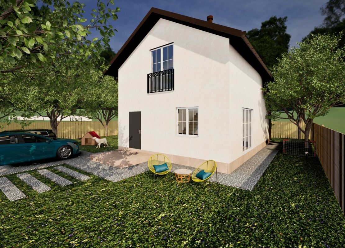 3D модель Полутораэтажный жилой дом 108 м2