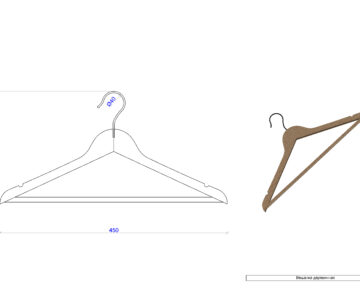 3D модель Вешалка деревянная (плечики)