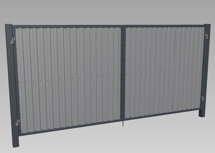 3D модель Ворота распашные 4000х1900 мм