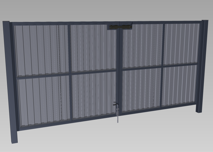 3D модель Ворота распашные 4000х1900 мм