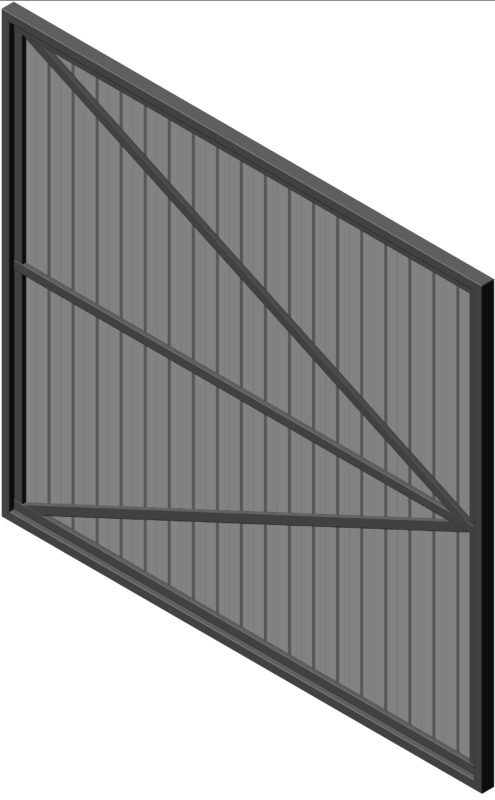 3D модель Ворота распашные, без калитки 4600