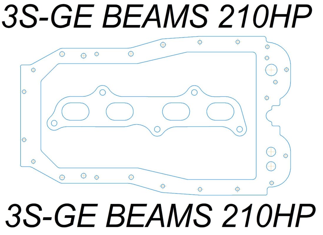 Чертеж Прокладка выхлопа и прокладка картера 3S-GE BEAMS