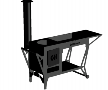 Чертеж Мангал на колесах