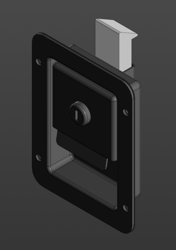 3D модель Замок врезной клавишный с ключом