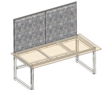 3D модель Стол рабочий 2000х1000 с регулировкой по высоте 730-1050 мм