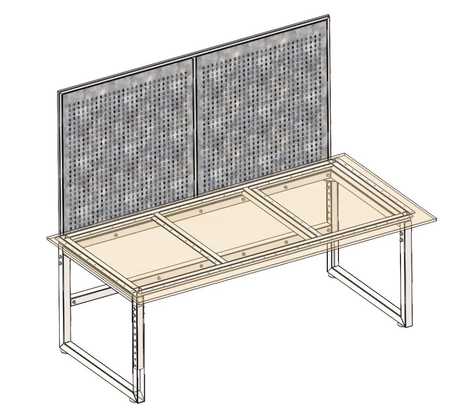 3D модель Стол рабочий 2000х1000 с регулировкой по высоте 730-1050 мм