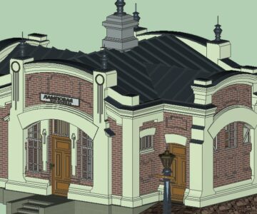 3D модель 3D Модель здания ламповой при железной дороге