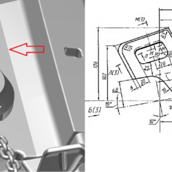 Чертеж Модель автосцепного устройства грузовых вагонов