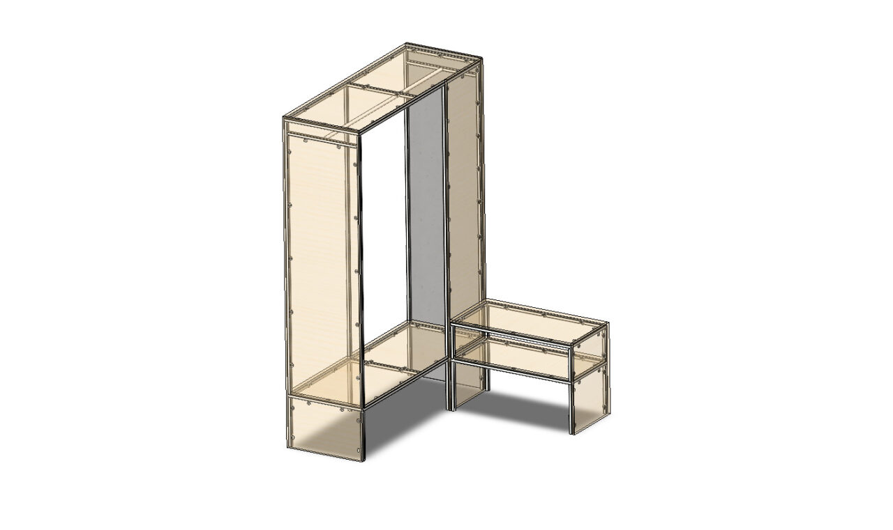 Чертеж Прихожая 2000х1350х500 мм с приставной полкой 800х540х400 мм