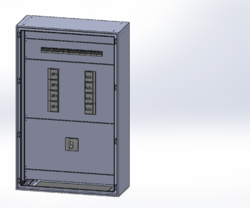 3D модель Щит электротехнический з корпусными автоматами 1000 х 400 х 1600.