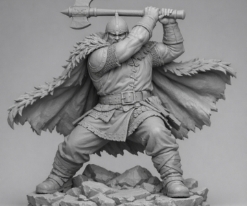 Чертеж Богатырь с топором для 3д печати