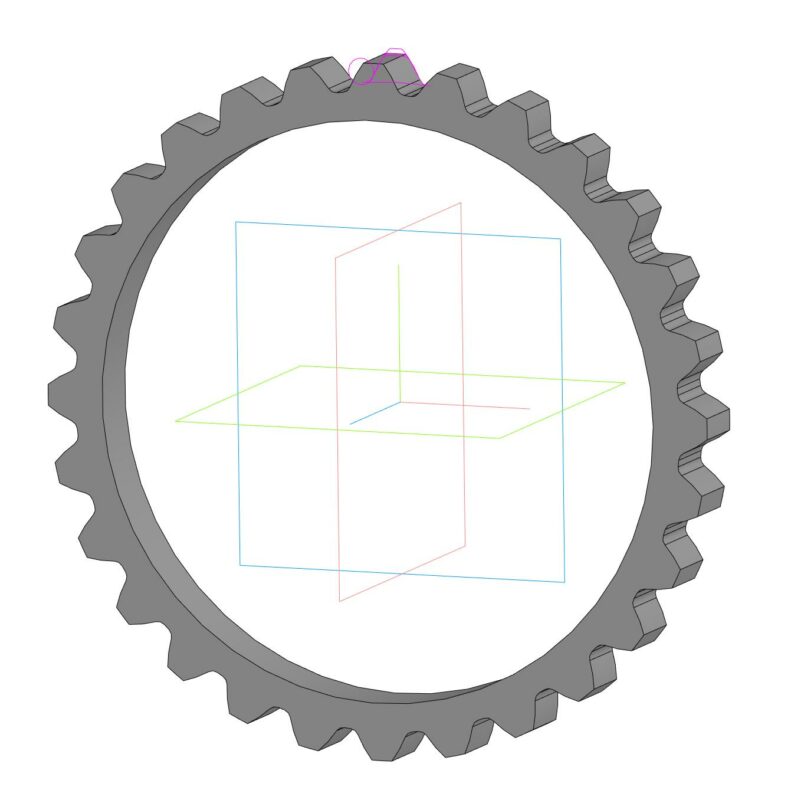 3D модель Соединения зубчатые (шлицевые) эвольвентные ОСТ 1 00086-73.