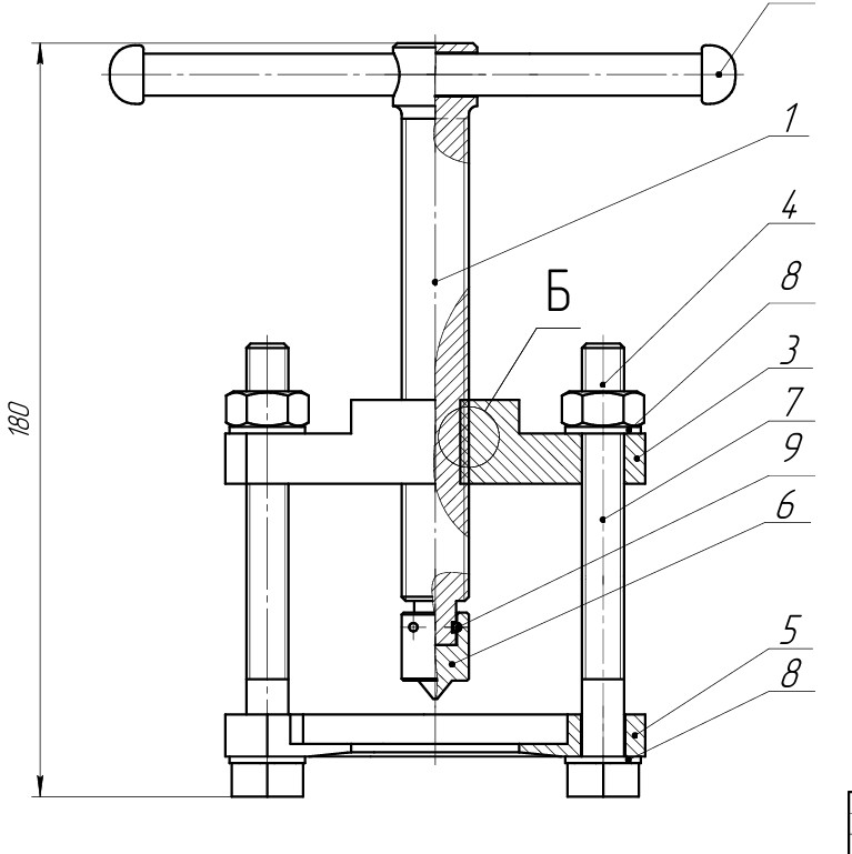 3D модель Приспособление для съемки с валов дисков и колес МЧ.07.08.00.СБ
