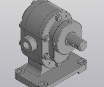 Чертеж Насос шестеренный МЧ00.20.00.00 СБ с ходом работы