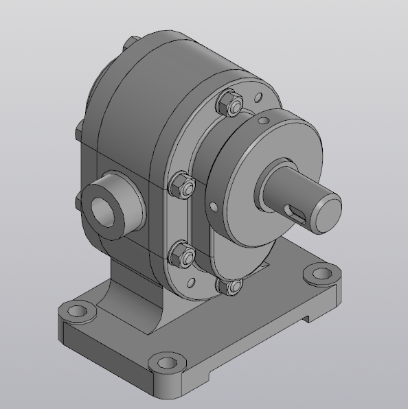 Чертеж Насос шестеренный МЧ00.20.00.00 СБ с ходом работы