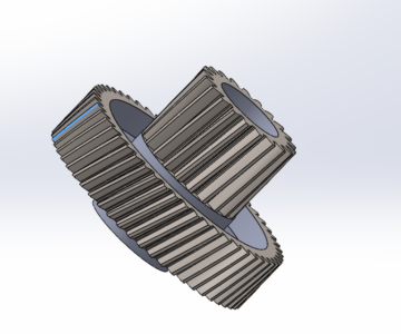 3D модель Шестерня мясорубки косозубая двойная 54 зуба и 21 зуб диаметр 47.5 и 23.2