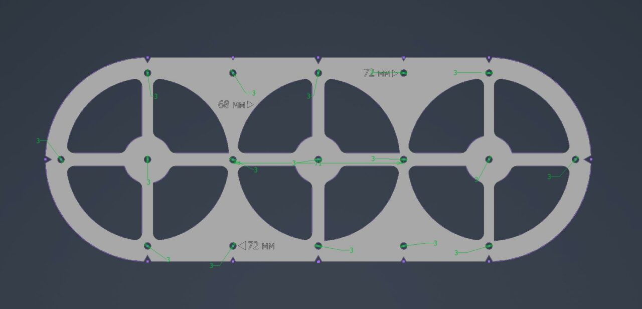 3D модель Шаблон универсальный для подрозетника на 3 поста