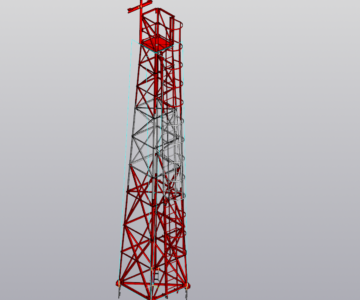3D модель Мачтовое сооружение для тепловизора 12 метров
