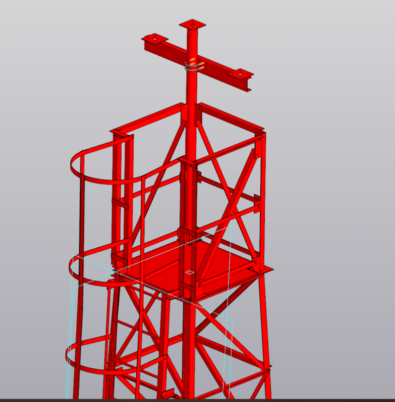 3D модель Мачтовое сооружение для тепловизора 12 метров