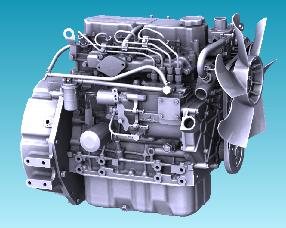 3D модель Промышленный ДВС Mitsubishi S4L2-61SD