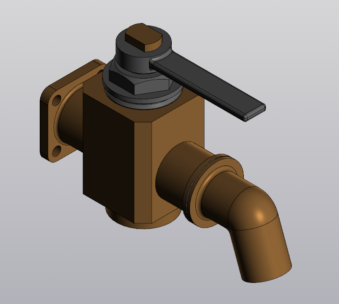 3D модель Кран сливной МЧ.00.03.00.00.СБ с ходом работы