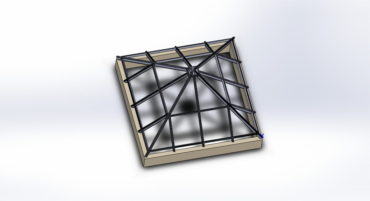 Чертеж 3D модель 4-х скатного зенитного фонаря