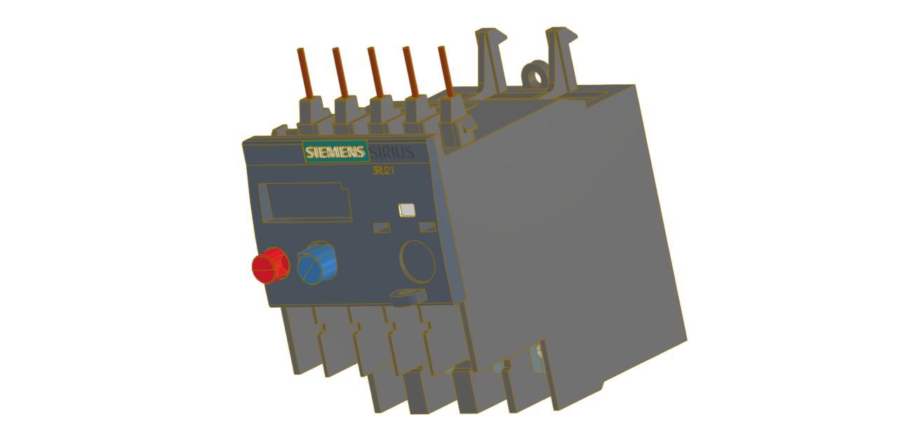 3D модель Тепловое реле перегрузки SIEMENS серии SIRIUS 3RU21161KJ0