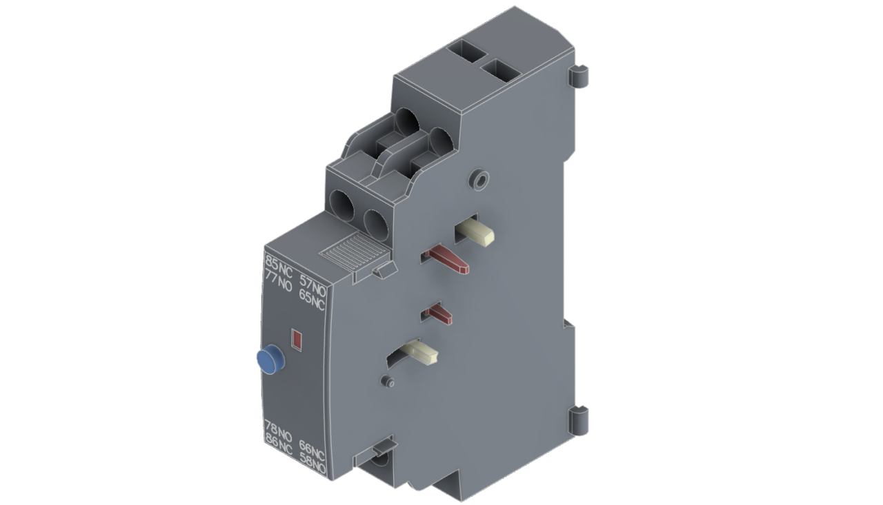 3D модель Сигнальный переключатель / блок контактов для автоматических выключателей серии Siemens SIRIUS 3RV2