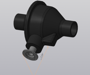 3D модель Картер разрезного (Тимкен) моста УАЗ с фланцем упрощённая модель