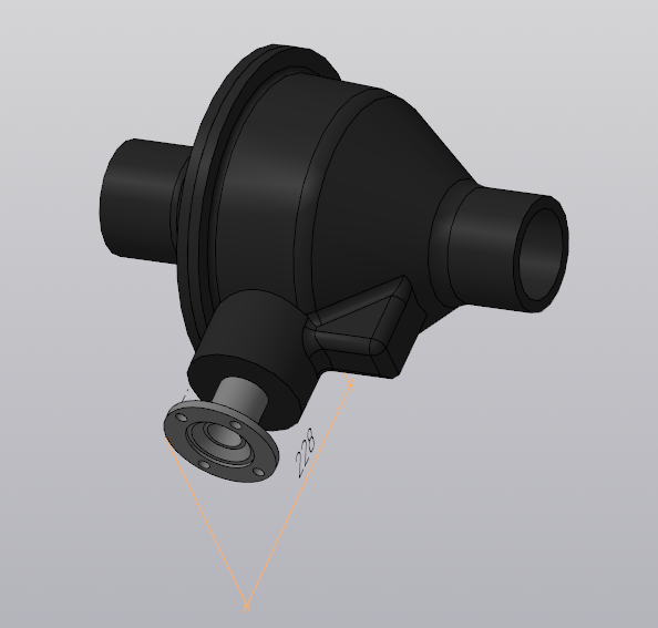 3D модель Картер разрезного (Тимкен) моста УАЗ с фланцем упрощённая модель