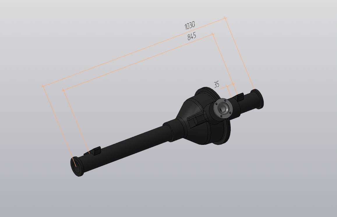 3D модель Балка переднего ведущего разрезного моста (Тимкен) УАЗ