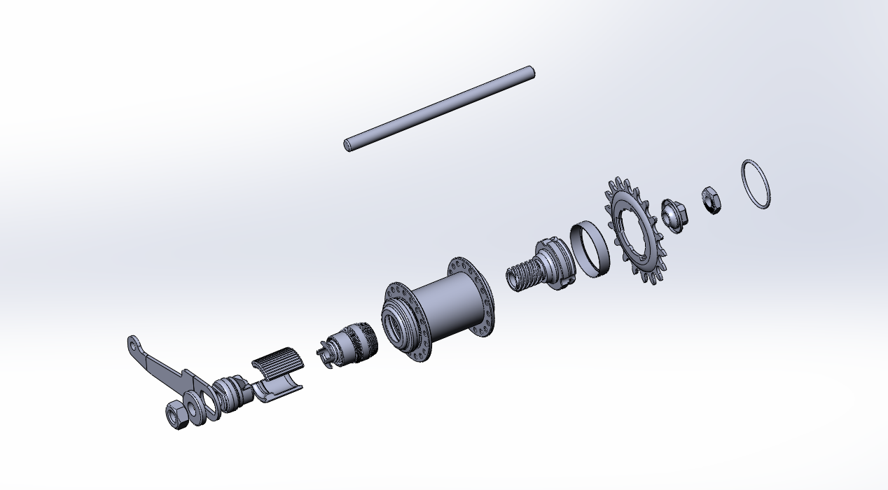 3D модель 3D-модель комплекта велосипедных втулок 36 спиц