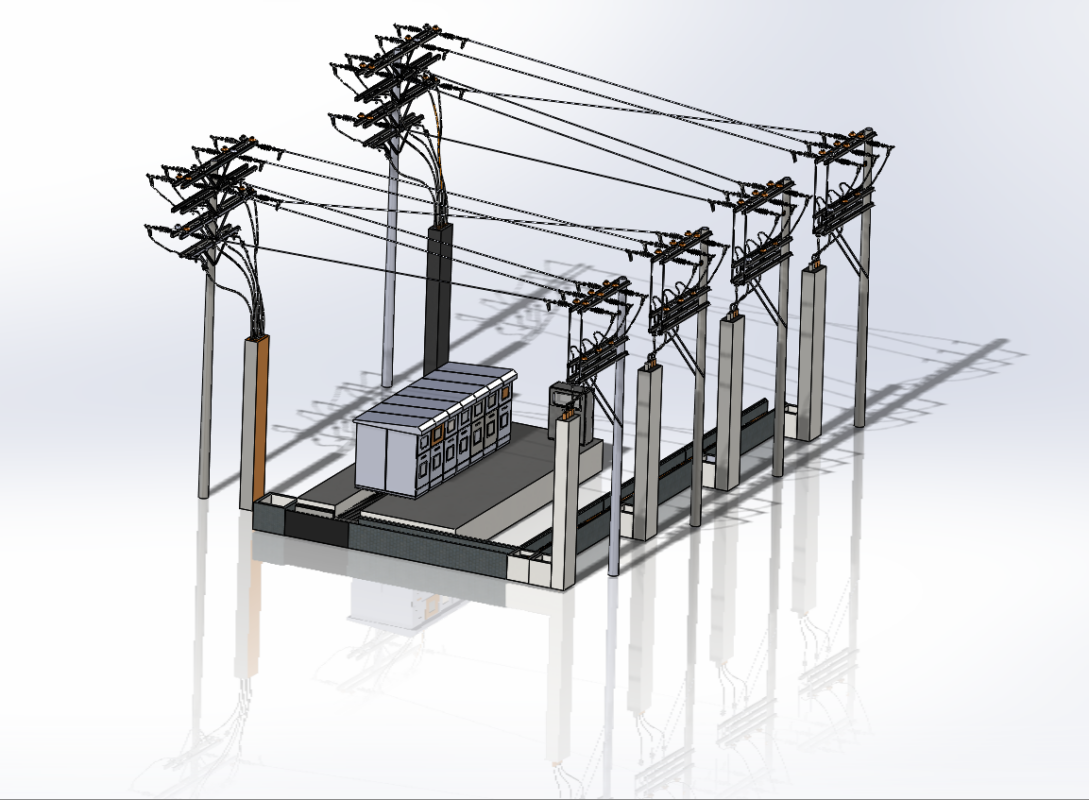 3D модель Обходная коммутирующая подстанция 10 кВ