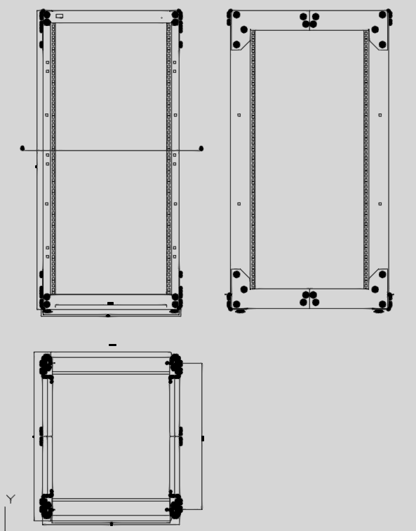 Чертеж Монтажные стойки LINEA F