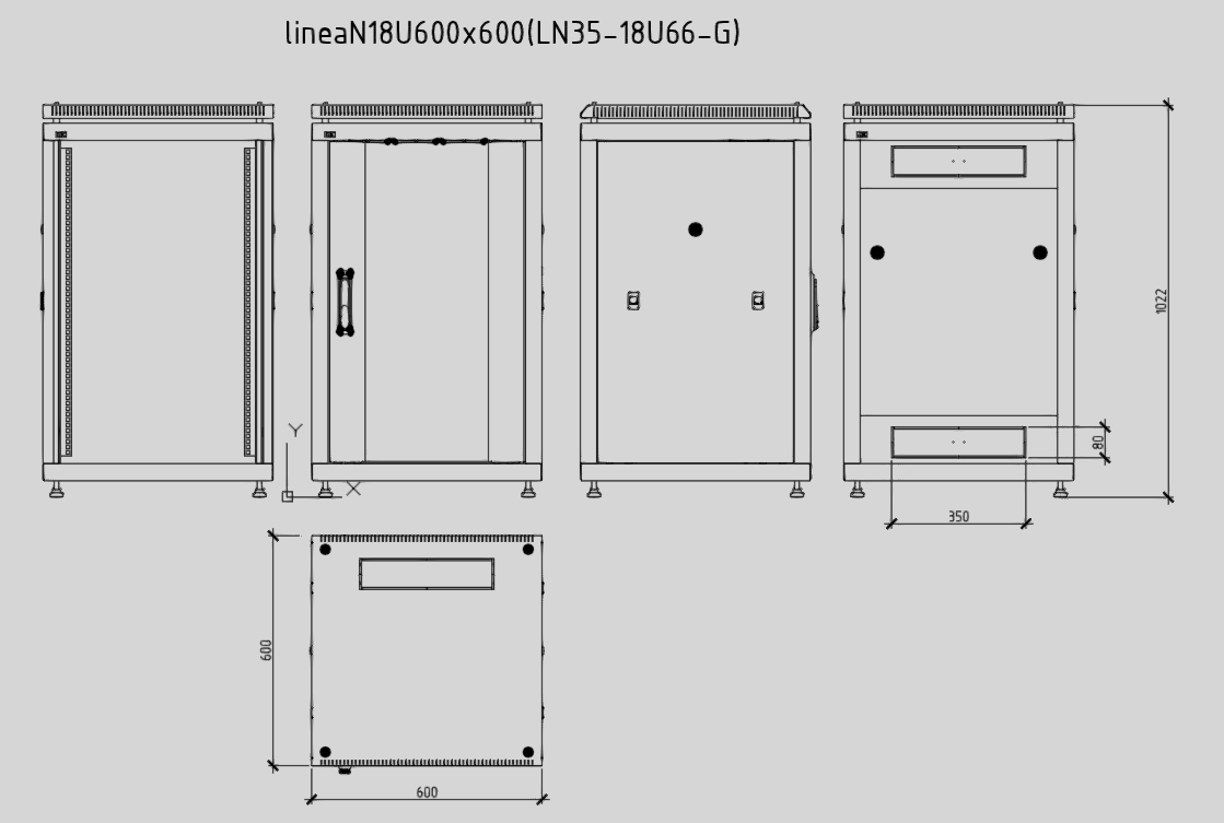Чертеж Напольный шкаф LINEA N