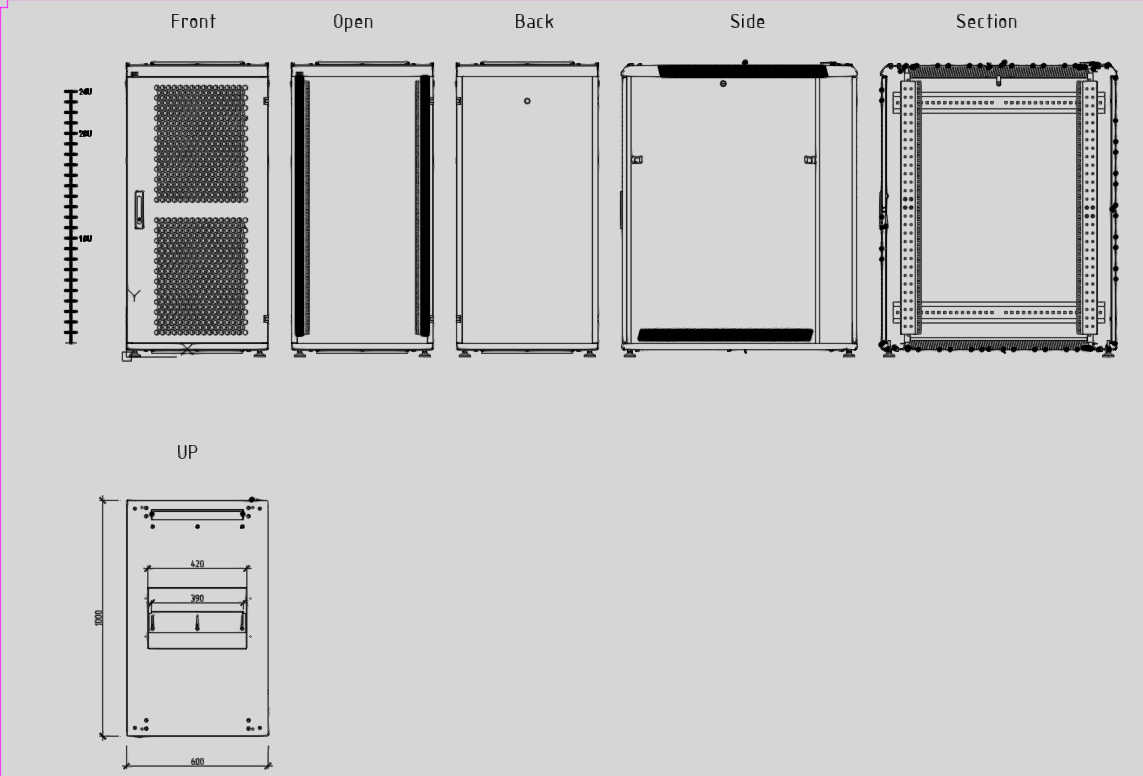 Чертеж Шкафы напольные Linea S
