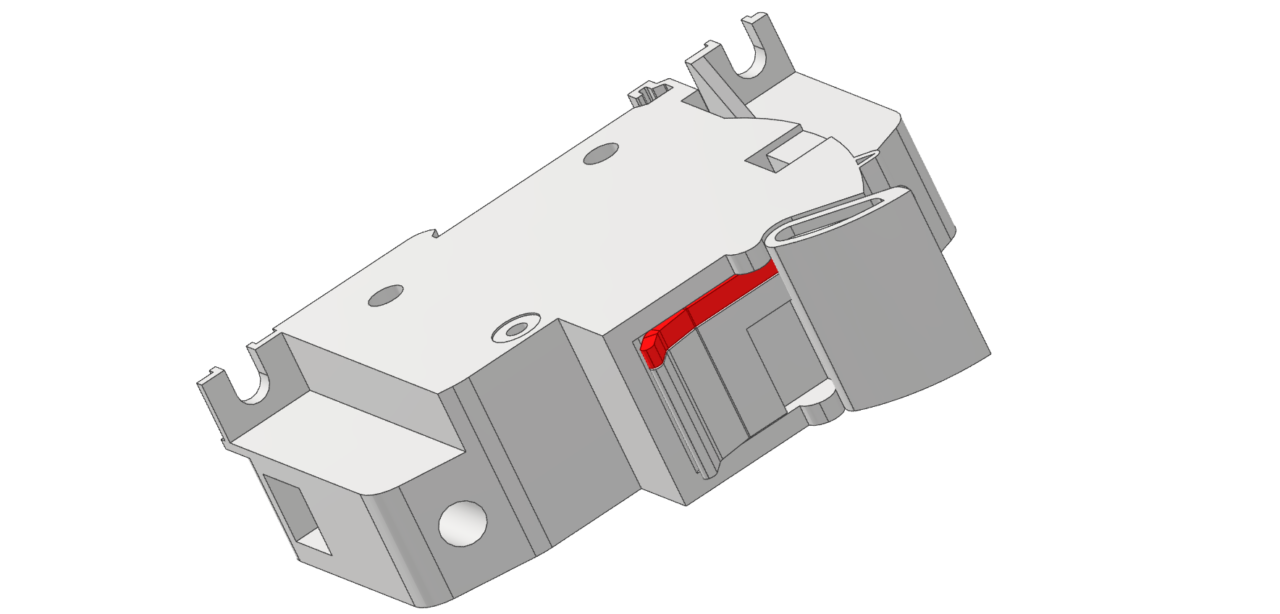 3D модель Держатель микропереключателя CH141DU с микроперенлючателем ch14-sps
