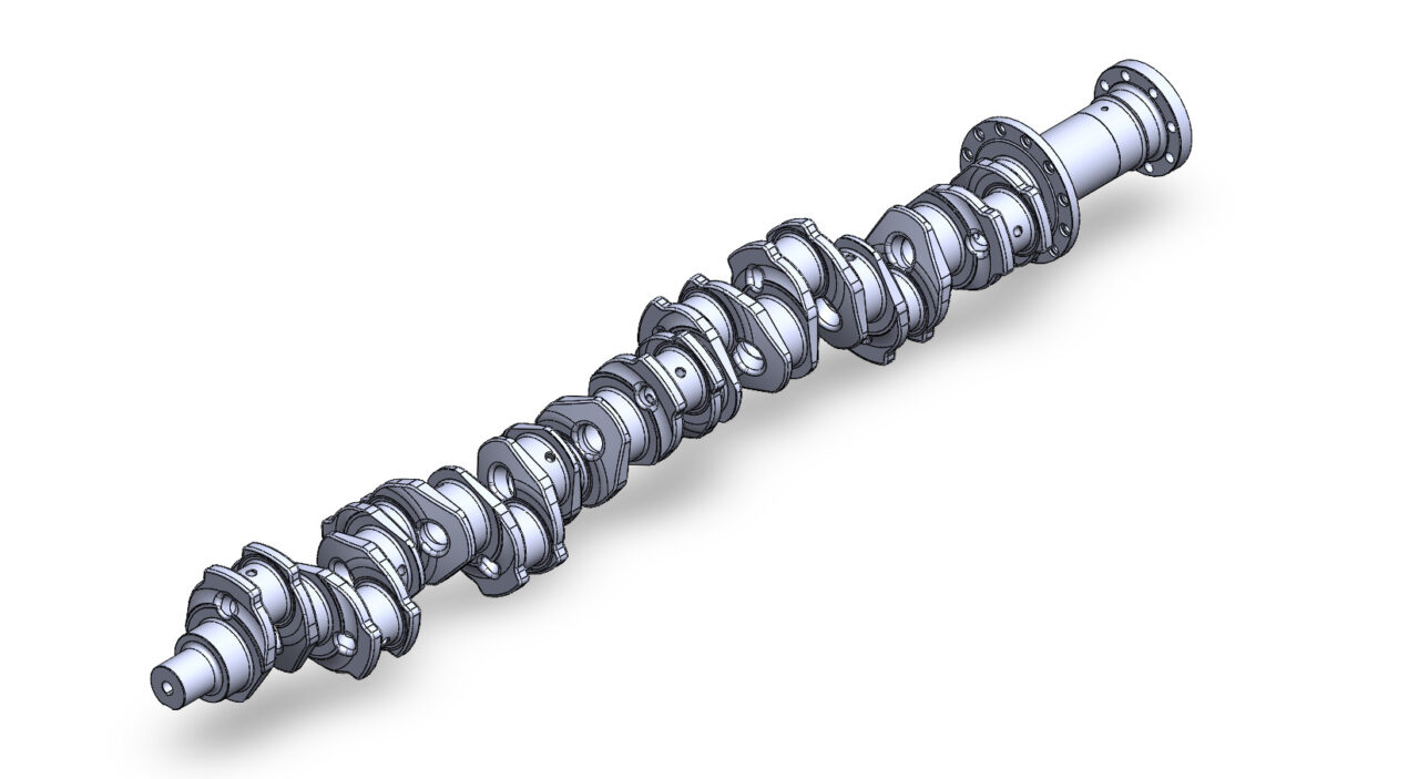 3D модель Коленвал дизельного двигателя 2Д100