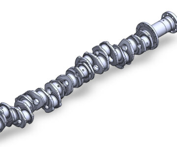 3D модель Коленвал дизельного двигателя 2Д100