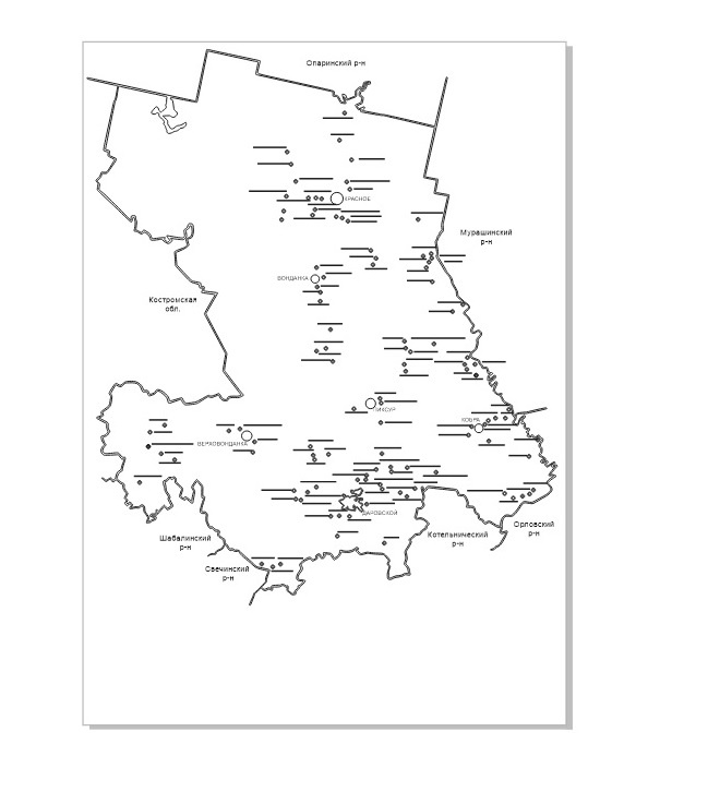 Чертеж Карта Даровской район